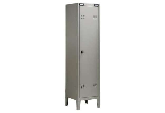 Immagine di Armadio metallo - spogliatoio - 1 posto - 38x35x180 cm - grigio - Tecnical 2