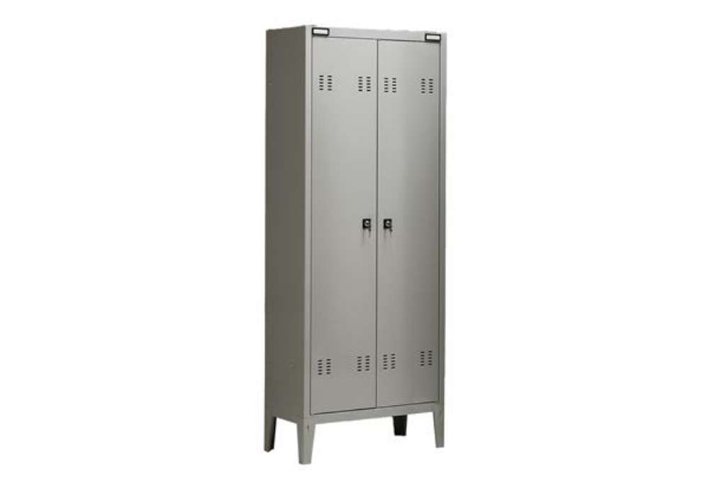Immagine di Armadio metallo - spogliatoio - 2 posti - 70x35x180 cm - grigio - Tecnical 2