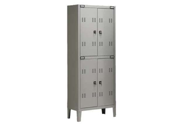 Immagine di Armadio metallo - spogliatoio - 4 posti - 70x35x180 cm - grigio - Tecnical 2