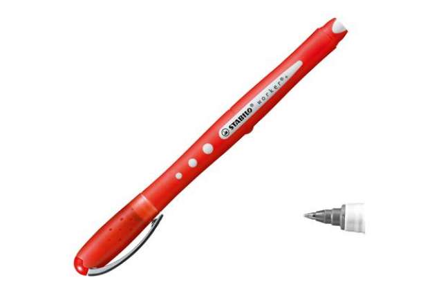 Immagine di Roller Worker Colorful con cappuccio  - punta 0,5mm - rosso - Stabilo