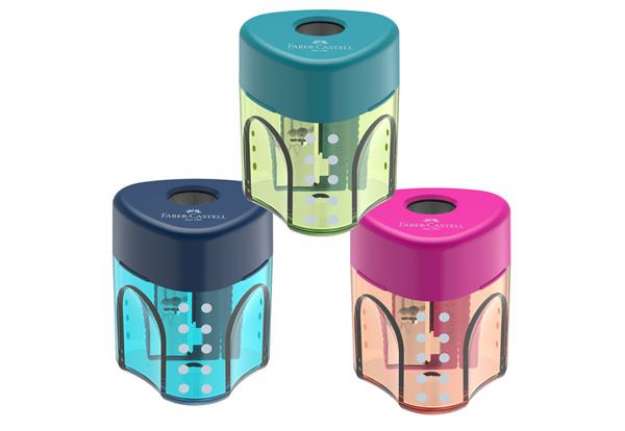 Immagine di Temperamatite con contenitore - 1 foro - triangolare - con serbatoio - Faber-Castell