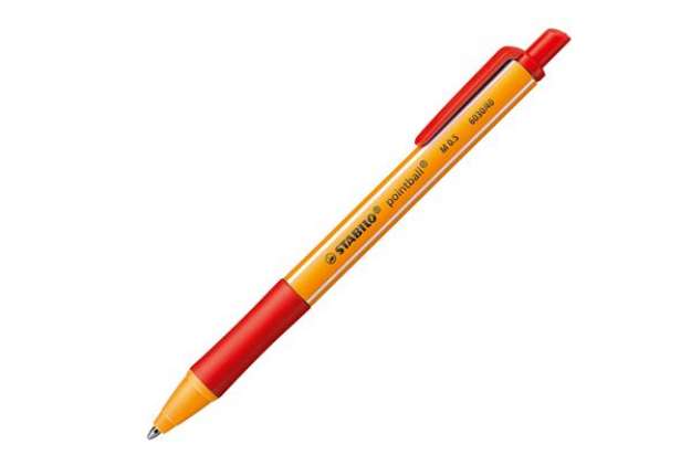 Immagine di Penna a sfera a scatto Pointball Green - punta 1,0 mm - rosso  - Stabilo