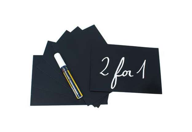 Immagine di Targhette -15 x 21 cm (A5) - nero - Securit - set 10 pezzi