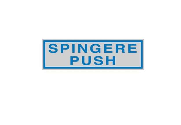 Immagine di Targhetta adesiva - SPINGERE PUSH - 16,5 x 5 cm - Cartelli Segnalatori