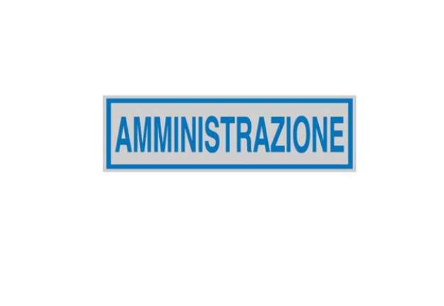 Immagine di Targhetta adesiva - AMMINISTRAZIONE - 16,5 x 5 cm - Cartelli Segnalatori