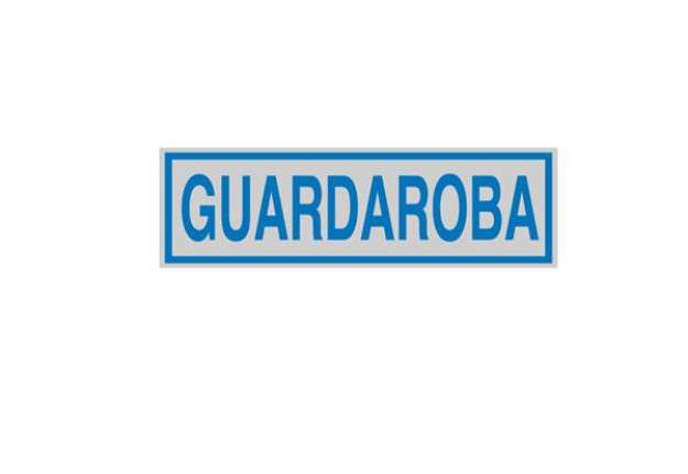 Immagine di Targhetta adesiva - GUARDAROBA - 16,5 x 5 cm - Cartelli Segnalatori