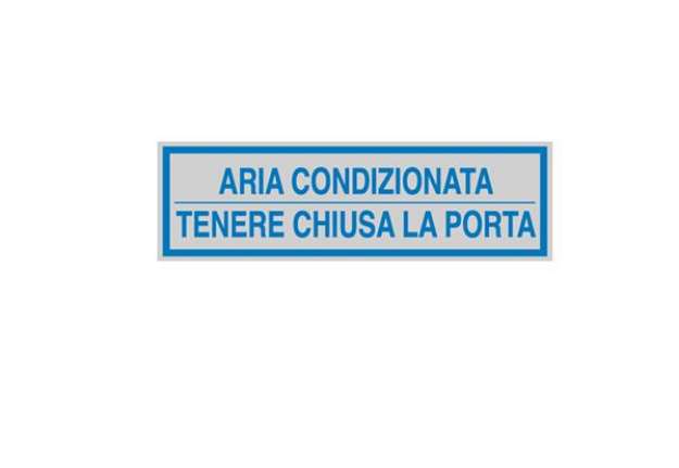 Immagine di Targhetta adesiva - ARIA CONDIZIONATA... - 16,5 x 5 cm - Cartelli Segnalatori