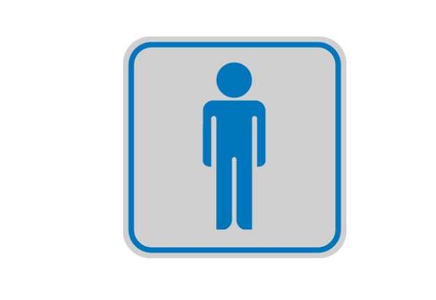 Immagine di Targhetta adesiva - pittogramma Toilette uomo - 8,2 x 8,2 cm - Cartelli Segnalatori