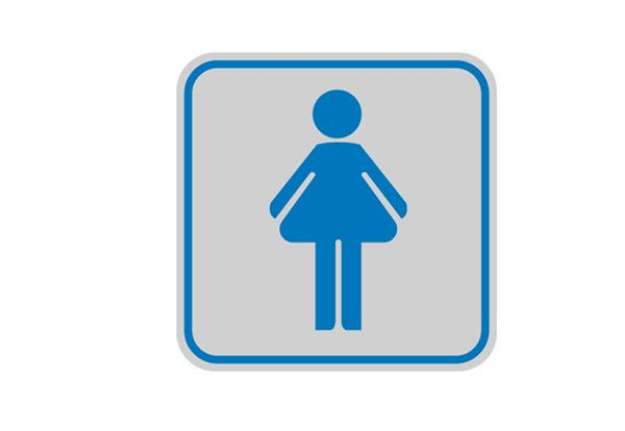 Immagine di Targhetta adesiva - pittogramma Toilette donna - 8,2 x 8,2 cm - Cartelli Segnalatori