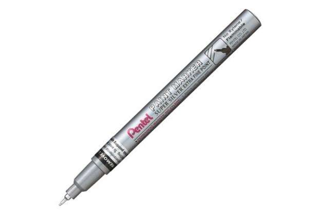 Immagine di Marcatore Paint Marker Linea Amiko - punta extra fine 0,60mm - argento - Pentel