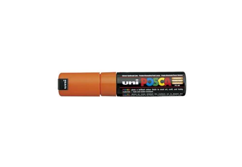 Immagine di Marcatore Uni Posca PC8K  - punta a scalpello 8mm - arancio - Uni Mitsubishi