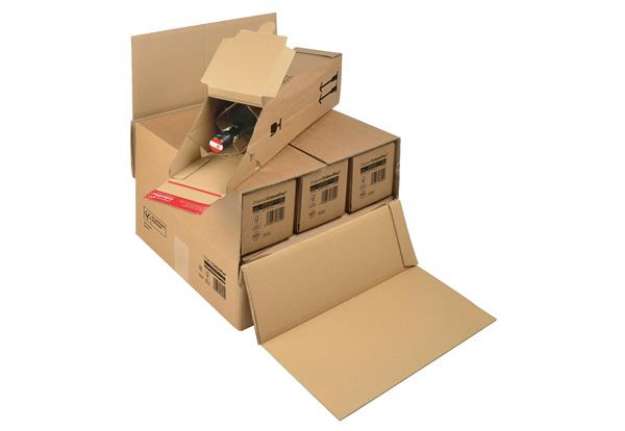 Immagine di Scatola CP 181 - modulabile per 3/6 bottiglie - 37,5 x 36,5 x 25 cm - cartone - avana - ColomPac