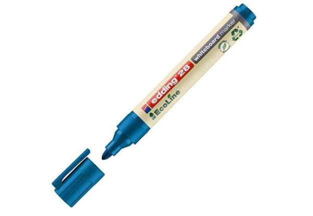 Immagine di Marcatore per lavagne bianche 28 EcoLine - punta conica - da 1,5 a 3 mm - blu - Edding