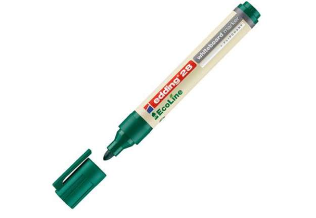 Immagine di Marcatore per lavagne bianche 28 EcoLine - punta conica - da 1,5 a 3 mm - verde - Edding