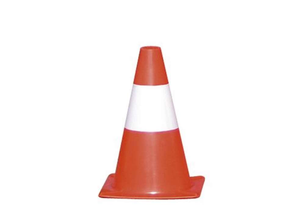 Immagine di Cono segnaletico - H 30 cm - bianco/rosso