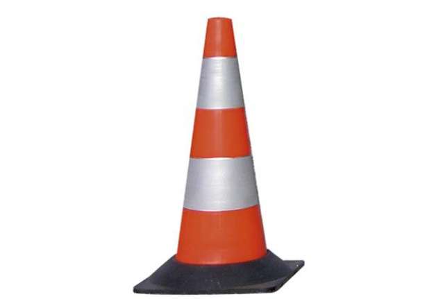 Immagine di Cono segnaletico - rifrangente - H 50 cm - bianco/rosso