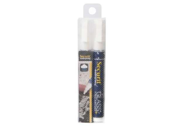 Immagine di Marcatore a gesso liquido waterproof - punta da 2,00-6,00mm - bianco - Securit - conf. 2 pezzi