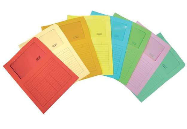 Immagine di Cartelline a L con finestra Sintex - cartoncino 120 gr - 22x31 cm - avorio - Blasetti - conf. 50 pez