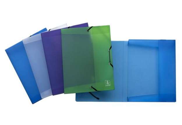 Immagine di Cartellina 3 lembi - con elastico 2ndLife - 24x32 cm - dorso 2,5 cm - mix 4 colori - Favorit