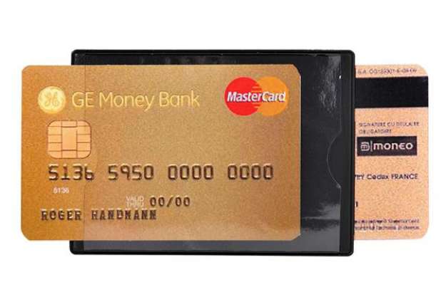 Immagine di Portadocumenti RFID Hidentity Duo per bancomat /carta di credito - PVC - 8,5x6 cm - nero - Exacompta