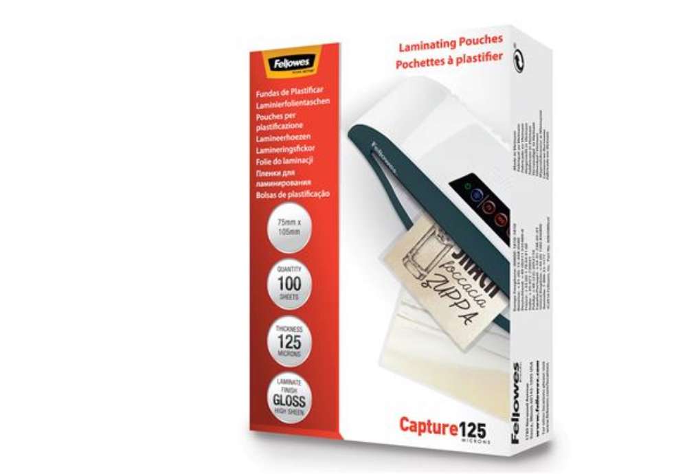 Immagine di Pouches Capture125 - 65x95 mm - 2x125 micron - Fellowes - scatola 100 pezzi