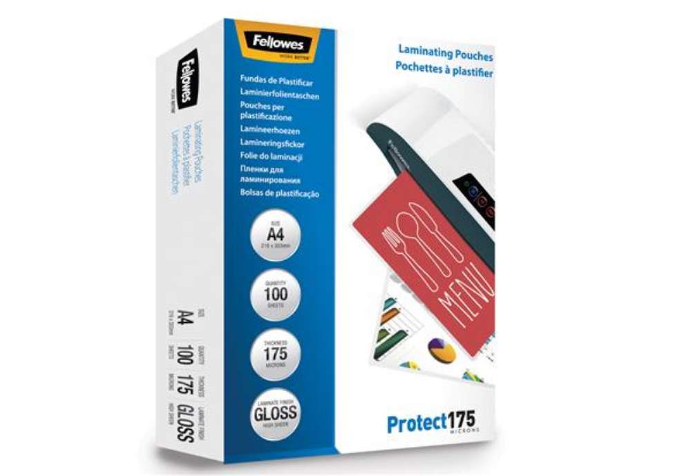 Immagine di Pouches Protect175 - A4 - 2x175 micron - Fellowes - scatola 100 pezzi