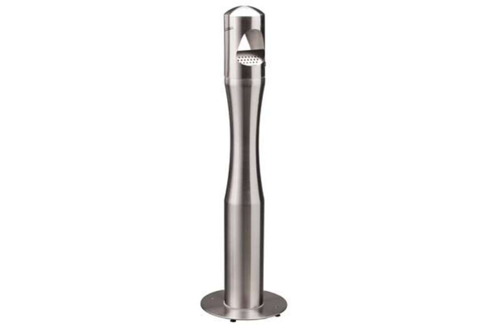 Immagine di Posacenere da terra - a colonna - diametro 13 cm - H 108 cm - base 29 cm - inox silver - Medial