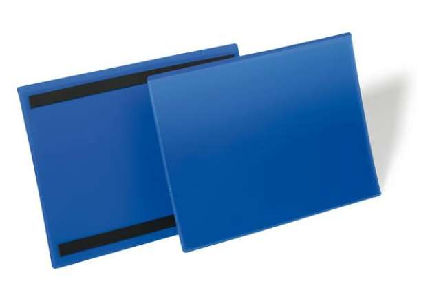 Immagine di Buste identificative magnetiche - 150 x 67 mm - blu - Durable - conf. 50 pezzi