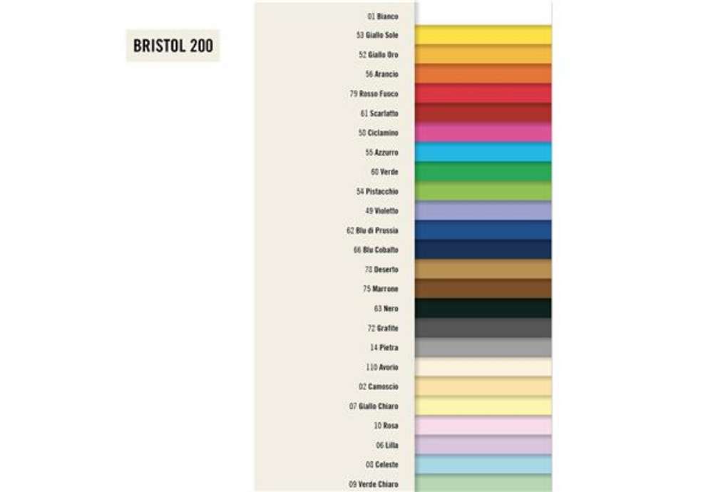 Immagine di Cartoncino Bristol Color - 50 x 70 cm - 200 gr - arancio 56 - Favini - conf. 25 pezzi