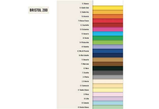 Immagine di Cartoncino Bristol Color - 50 x 70 cm - 200 gr - nero 63 - Favini - conf. 25 pezzi