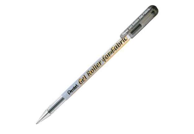 Immagine di Gel Roller per tessuto - punta 1,00mm - nero - inchiostro permanente - Pentel