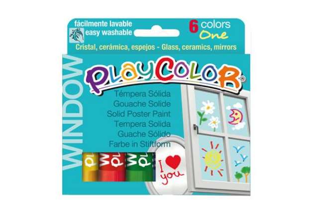 Immagine di Tempera solida in stick Playcolor - 10gr – colori per vetro – colori assortiti – Instant - astuccio