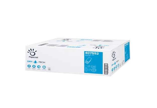 Immagine di Asciugamani piegati a W Dry Tech - 2 veli - 18 gr - goffratura a onda - 20,3 x 32 cm - bianco - Pape