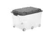 Immagine di Contenitore Roller 6 - con ruote - 59,5x40x37 cm - 57 L - PPL - coperchio nero - trasparente - Rotho