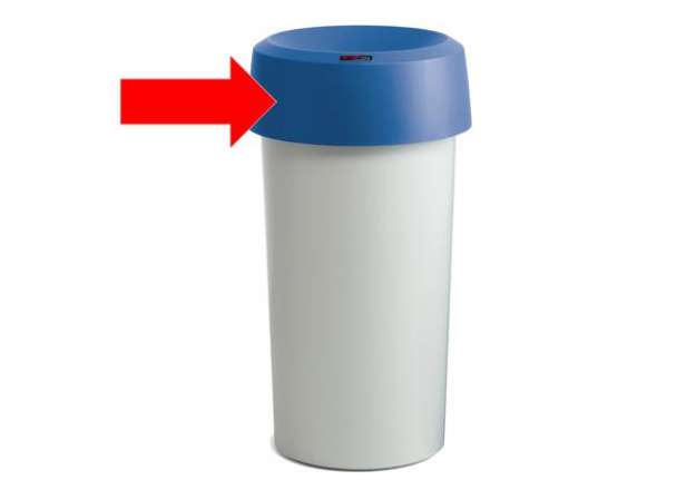 Immagine di Coperchio per contenitore Modo Round - con fermasacco - 38x15 cm - anello blu - Rotho