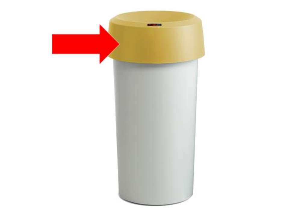 Immagine di Coperchio per contenitore Modo Round - con fermasacco - 38x15 cm - anello giallo - Rotho