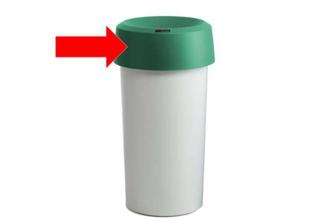 Immagine di Coperchio per contenitore Modo Round - con fermasacco - 38x15 cm - anello verde - Rotho