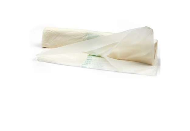 Immagine di Biosacco per immondizia - 42x42 cm - 10 L - 19 micron - bianco - Perfetto - rotolo da 15 sacchi
