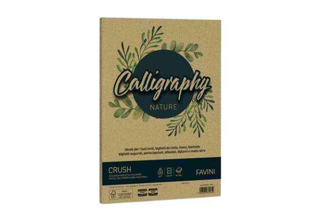 Immagine di Carta Calligraphy Nature Crush - A4 - 250 gr - verde oliva - Favini - conf. 50 fogli
