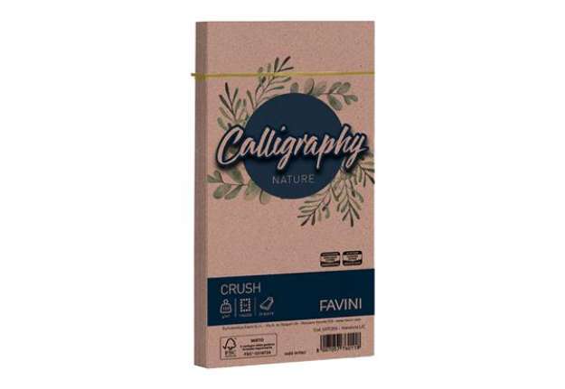 Immagine di Busta Calligraphy Nature Crush - 110 x 220 mm - 120 gr - mandorla - Favini - conf. 25 pezzi