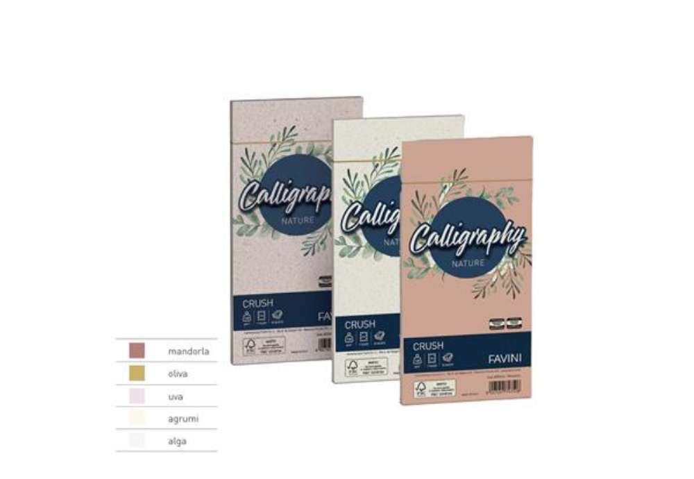 Immagine di Busta Calligraphy Nature Crush - 110 x 220 mm - 100 gr - giallo agrumi - Favini - conf. 25 pezzi