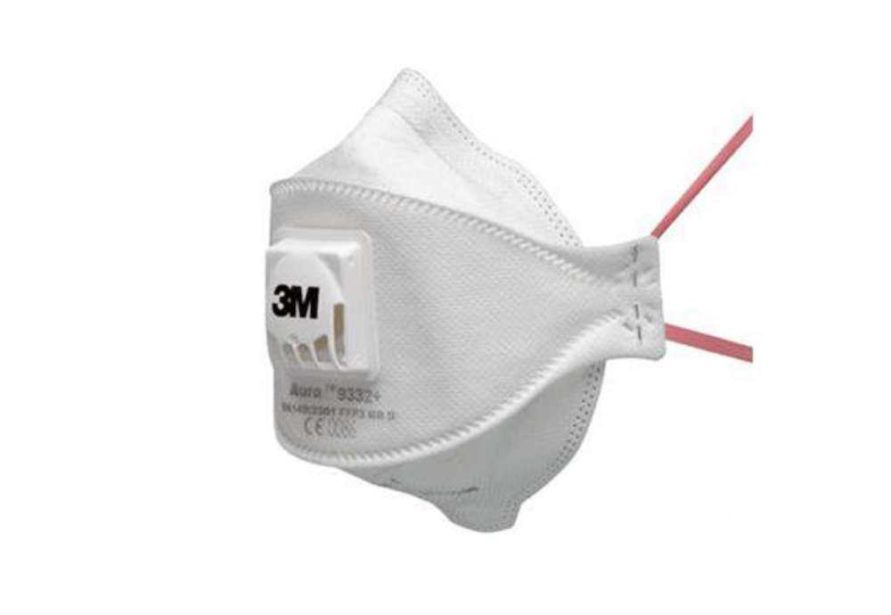 Immagine di Mascherina Aura 9332+ FFP3 - con valvola - monouso - 3M - conf. 10 pezzi (imbustati singolarmente)
