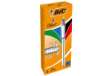 Immagine di Penna a sfera scatto multifunzione 4 Colours Shine - punta 1,0 mm - fusto silver - Bic - conf. 12 pe