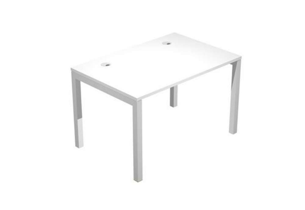 Immagine di Scrivania singola Agorà - 120 x 80 x 74,6 cm - Bianco/grigio alluminio