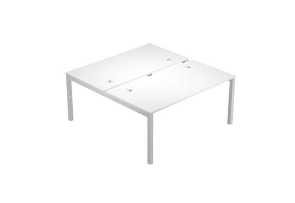 Immagine di Scrivania Agorà a 2 postazioni contrapposte - 140 x 168 x 72,5 cm - bianco