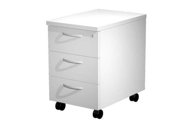 Immagine di Cassettiera Agorà - 3 cassetti - con ruote - 39,6 x 60 x 60 cm - bianco