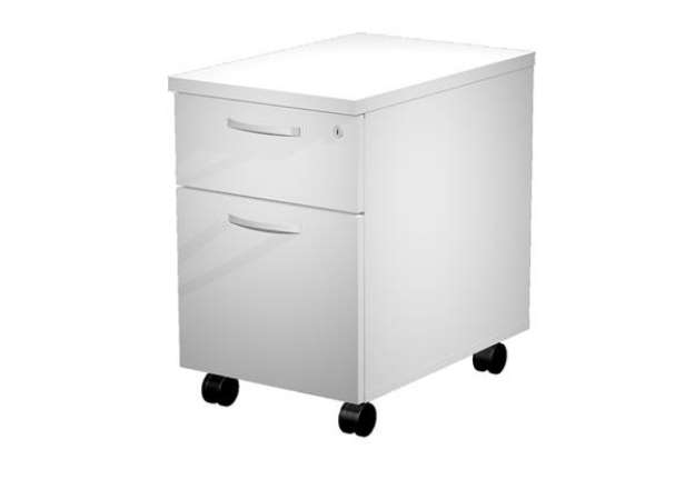 Immagine di Cassettiera Agor? - 1 cassetto + 1 classificatore - con ruote - 39,6 x 60 x 60 cm - bianco