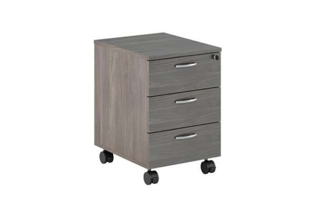 Immagine di Cassettiera Easy - 3 cassetti - con ruote - 41,8 x 52 x 59,5 cm - frassino toscano