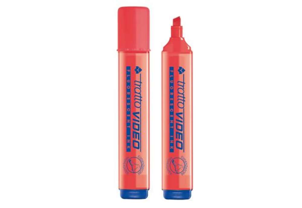 Immagine di Evidenziatore Tratto Video  - punta a scalpello - tratto da 1,0-5,0mm - rosso - Tratto