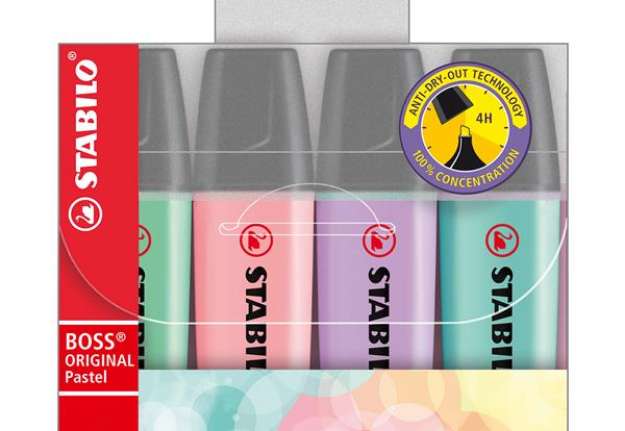 Immagine di Evidenziatore Boss Original Pastel - punta a scalpello - tratto 2 - 5 mm - colori assortiti - Stabil